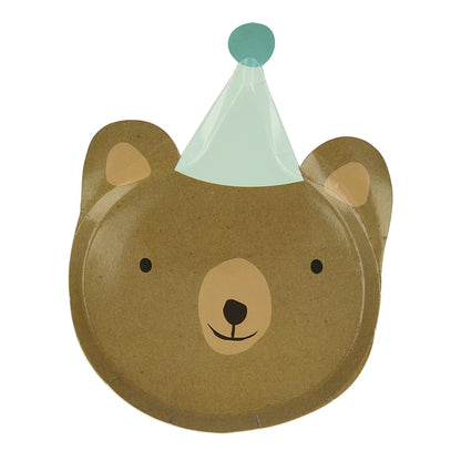 Meri Meri Paper Plates, Animal Parade, Die-Cut - Set of 8