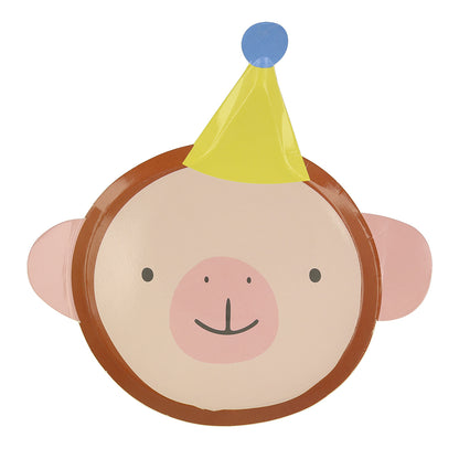 Meri Meri Paper Plates, Animal Parade, Die-Cut - Set of 8