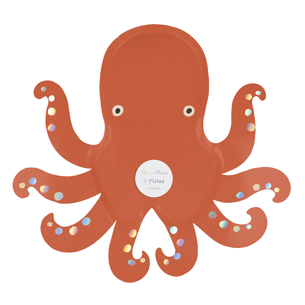 Meri Meri Paper Plates, Octopus - Set of 8