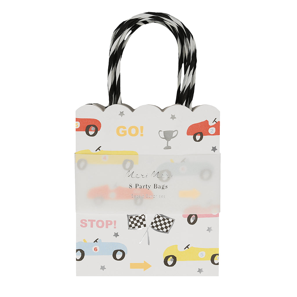 Meri Meri Party Bags, Race Car - Pack of 8