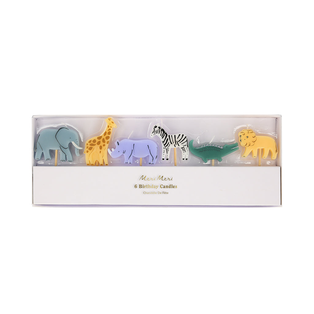 Meri Meri Cake Candles, Jungle Animals - Set of 5