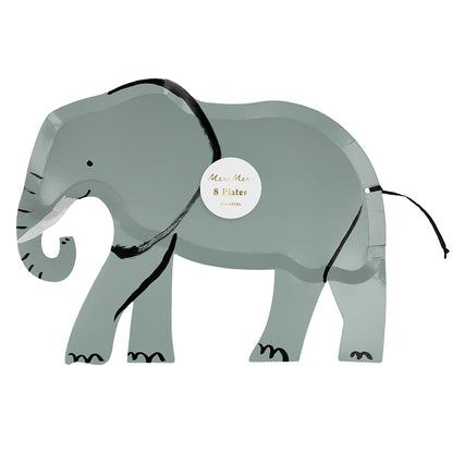 Meri Meri Paper Plates, Elephant Design - Pack of 8