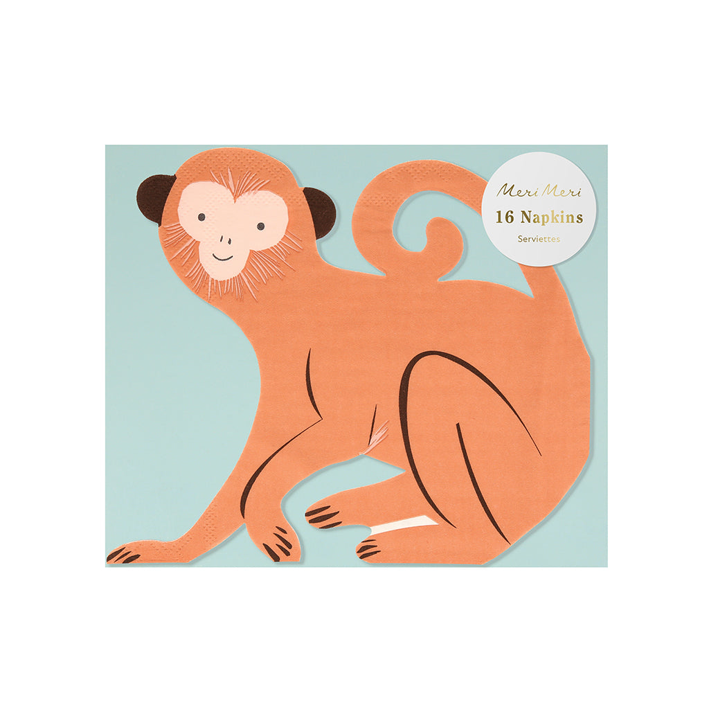 Meri Meri Napkins, Monkey - Set of 16 Pieces