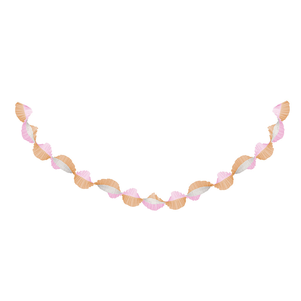Meri Meri Crepe Paper with Ruffles, Pink and Peach - 3m