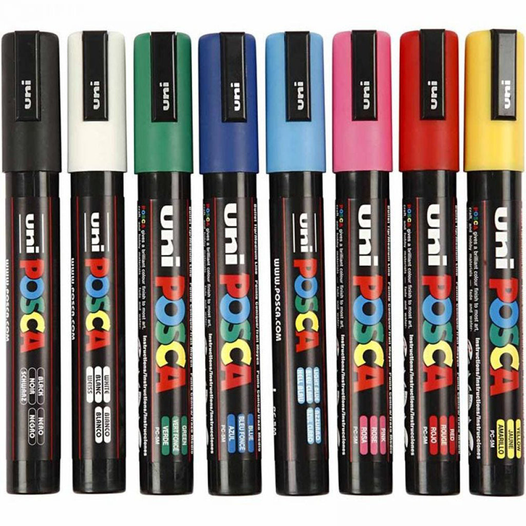 Posca Markers, 2.5 mm Tip - Set of 8