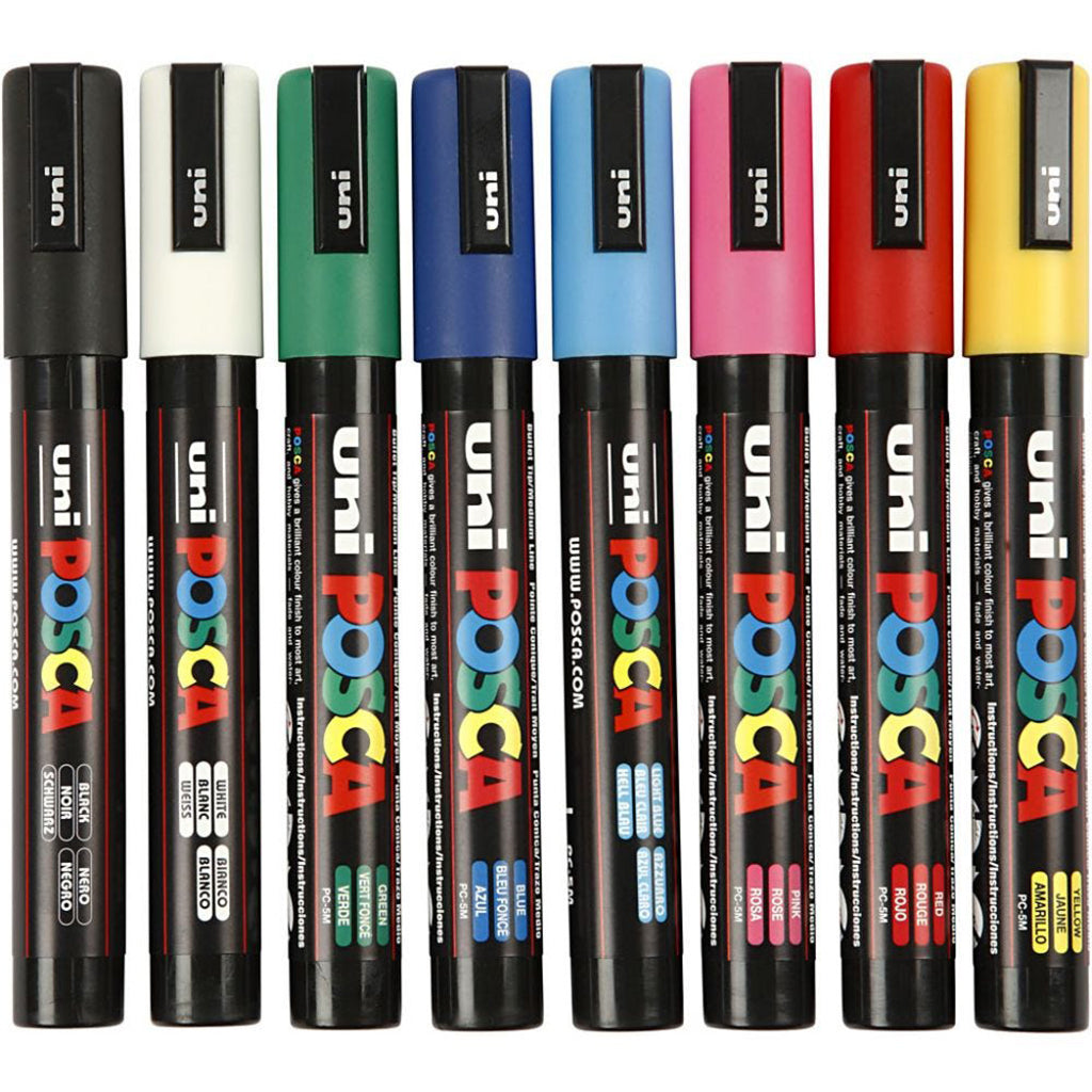 Posca Markers, 2.5 mm Tip - Set of 8
