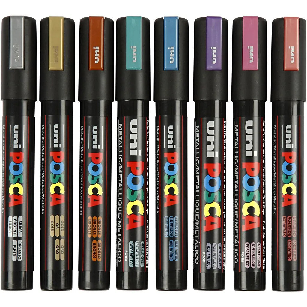 Posca Tuscher, streg 2.5 mm - 8 stk. Metallic