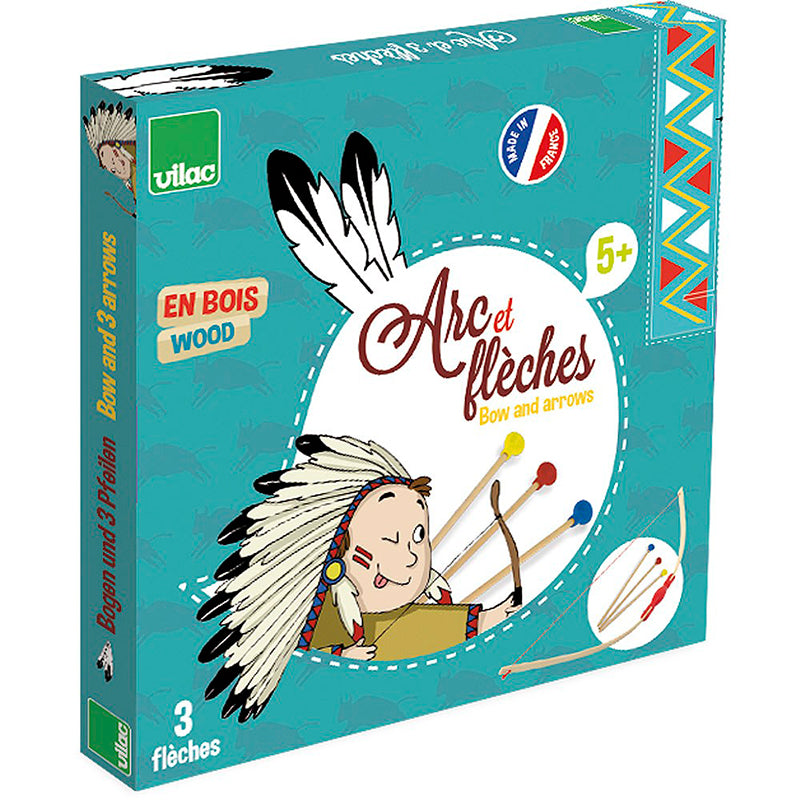 Vilac Bow with 3 Arrows and Target on the Side of the Box