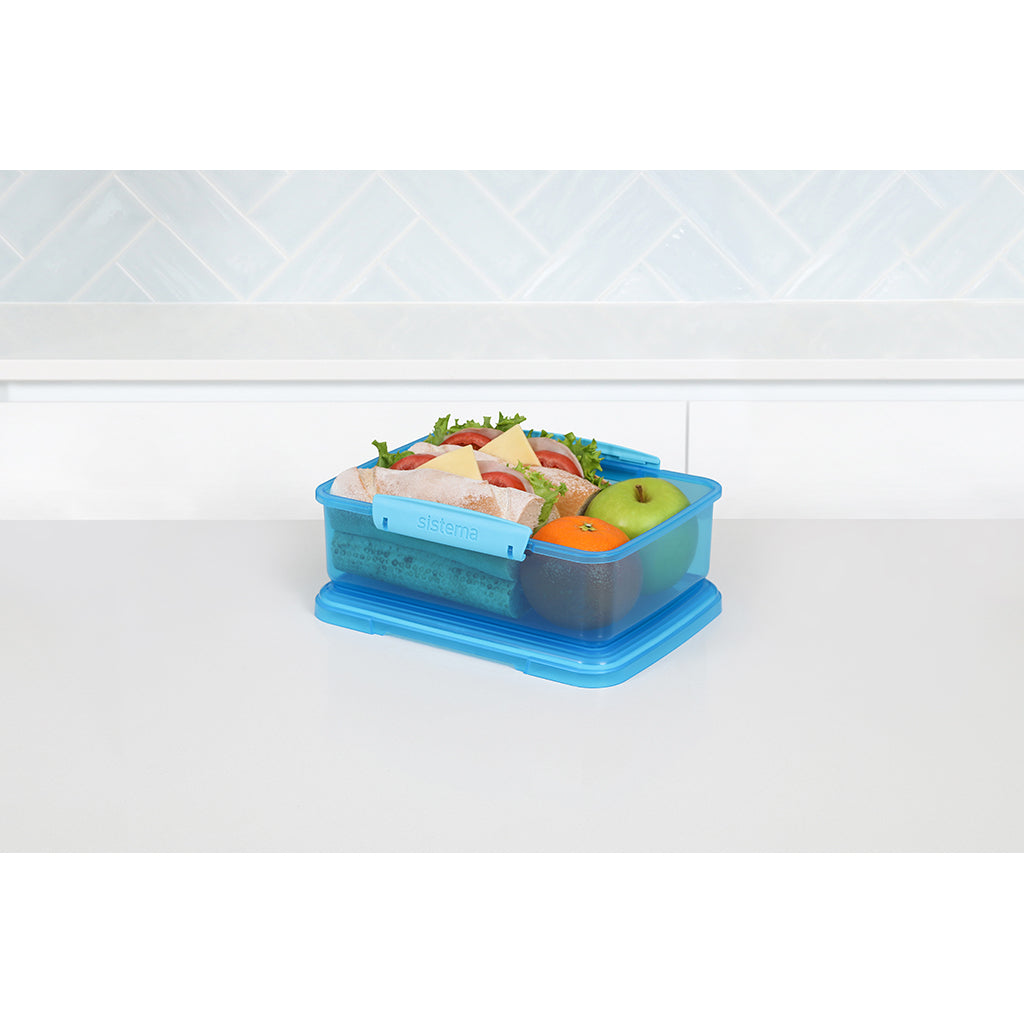 Sistema Coloured Lunch Box with 1 Compartment, 2L - Blue