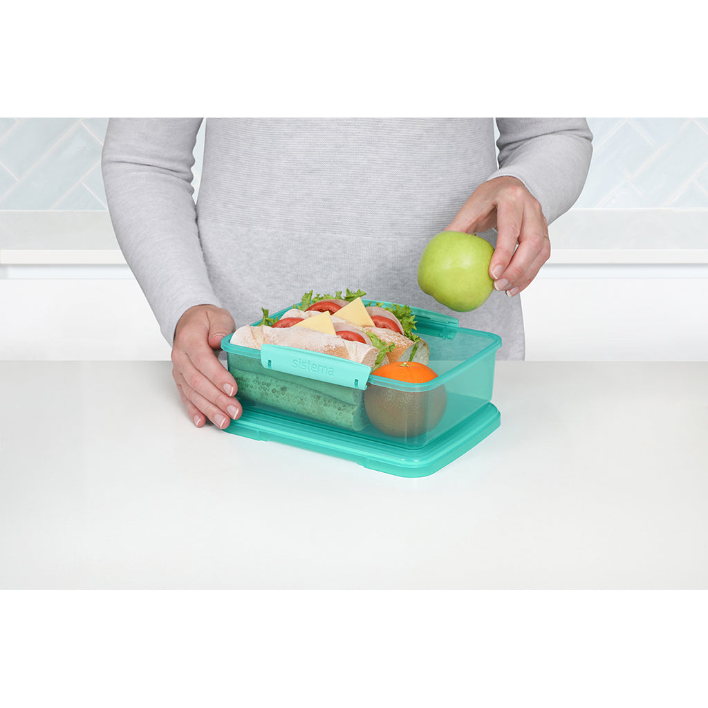 Sistema Coloured Lunch Box with 1 Compartment, 2L - Teal
