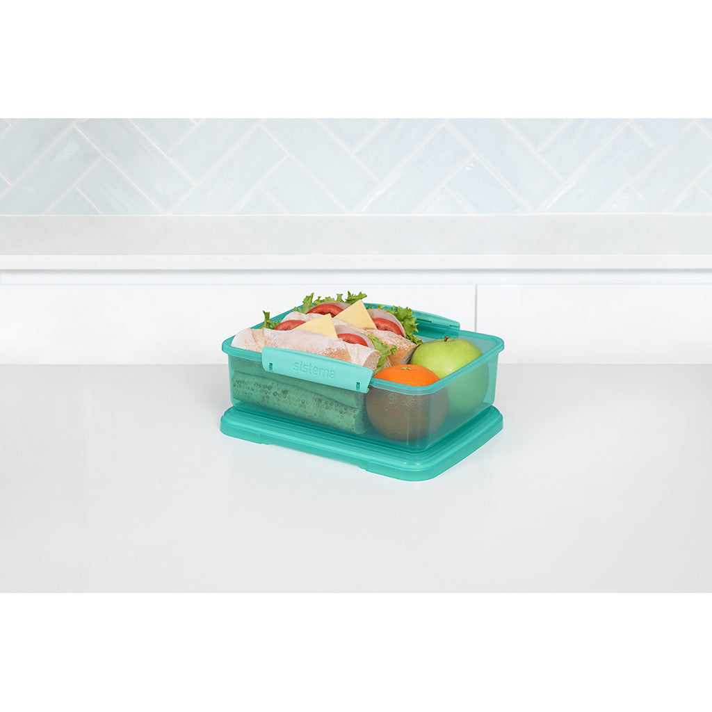 Sistema Coloured Lunch Box with 1 Compartment, 2L - Teal