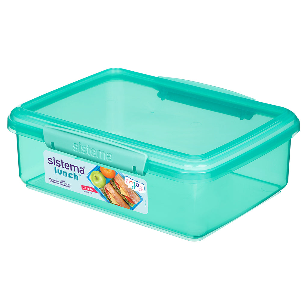 Sistema Coloured Lunch Box with 1 Compartment, 2L - Teal