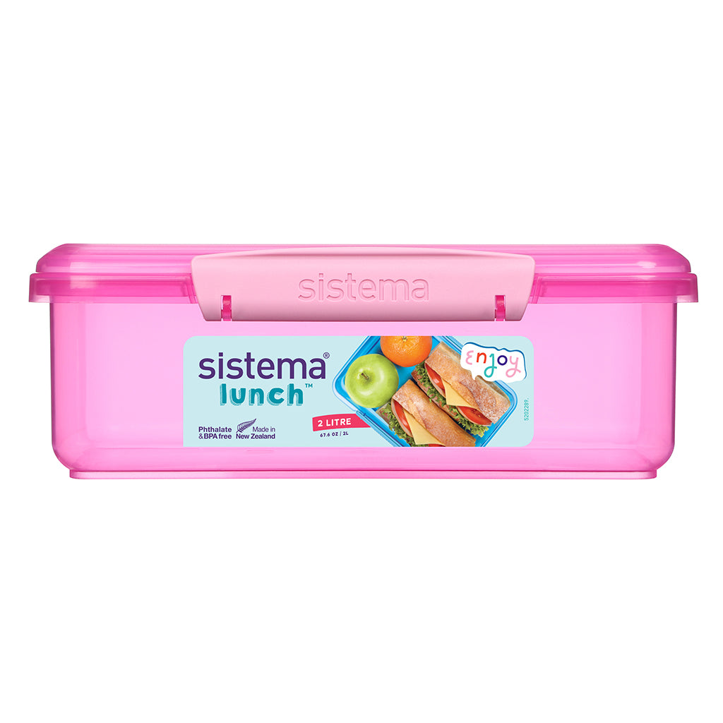 Sistema Coloured Lunch Box with 1 Compartment, 2L – Pink