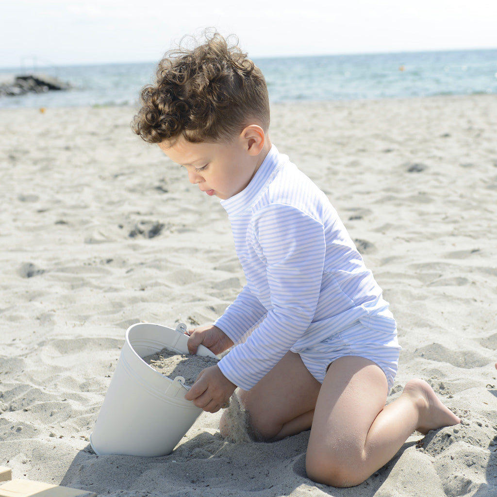 Petit Crabe UV Swim Shirt, Sydney, Baby Blue/White - Ages 0-10