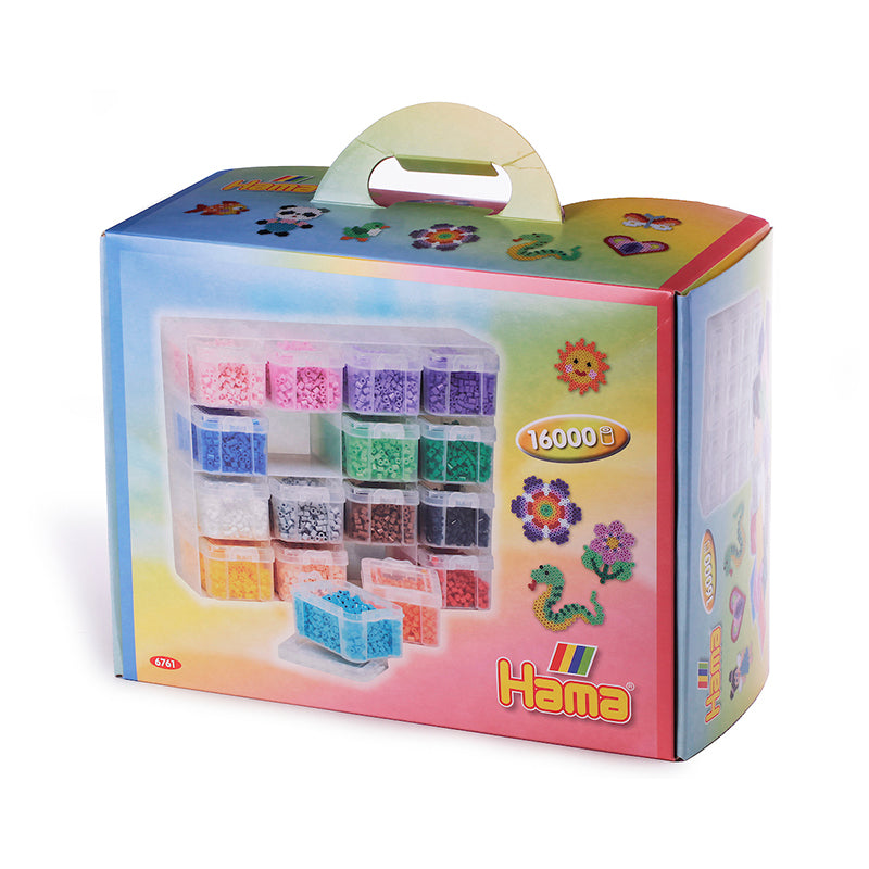 Hama Midi, Stor opbevaringsboks med 16 rum og midi-perler