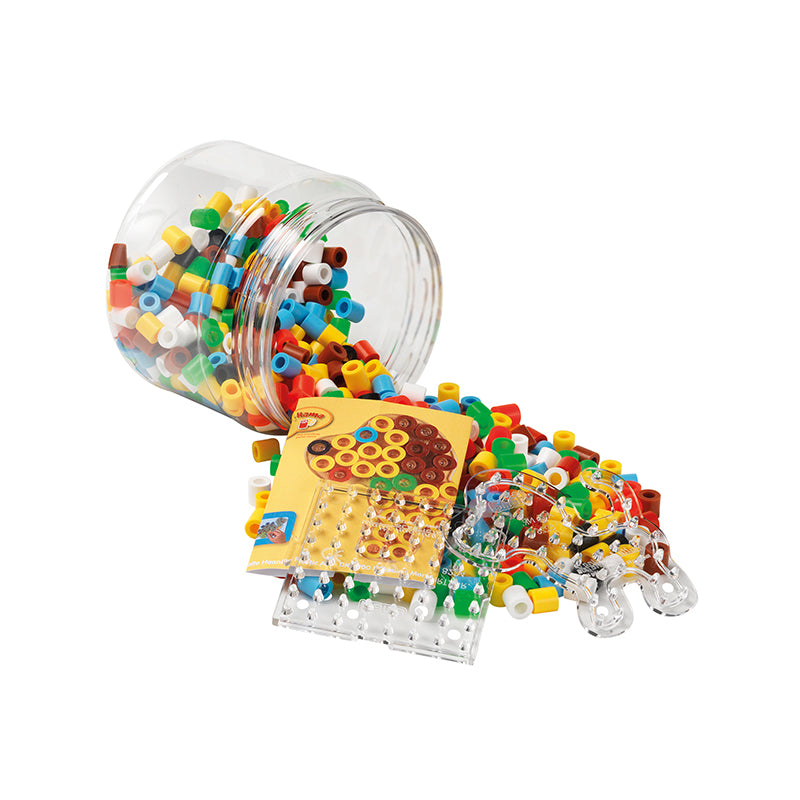 Hama Maxi Beads and Bead Plate in Tub, Yellow - 400 Beads