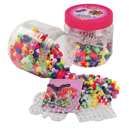 Hama Maxi Beads and Pegboard Set in Tub, Pink - 400 Beads