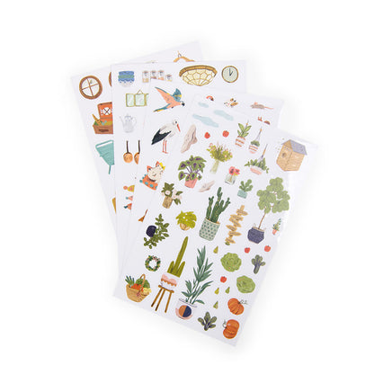 Moulin Roty, Coloring Book with 145 Stickers - Les Parisiennes