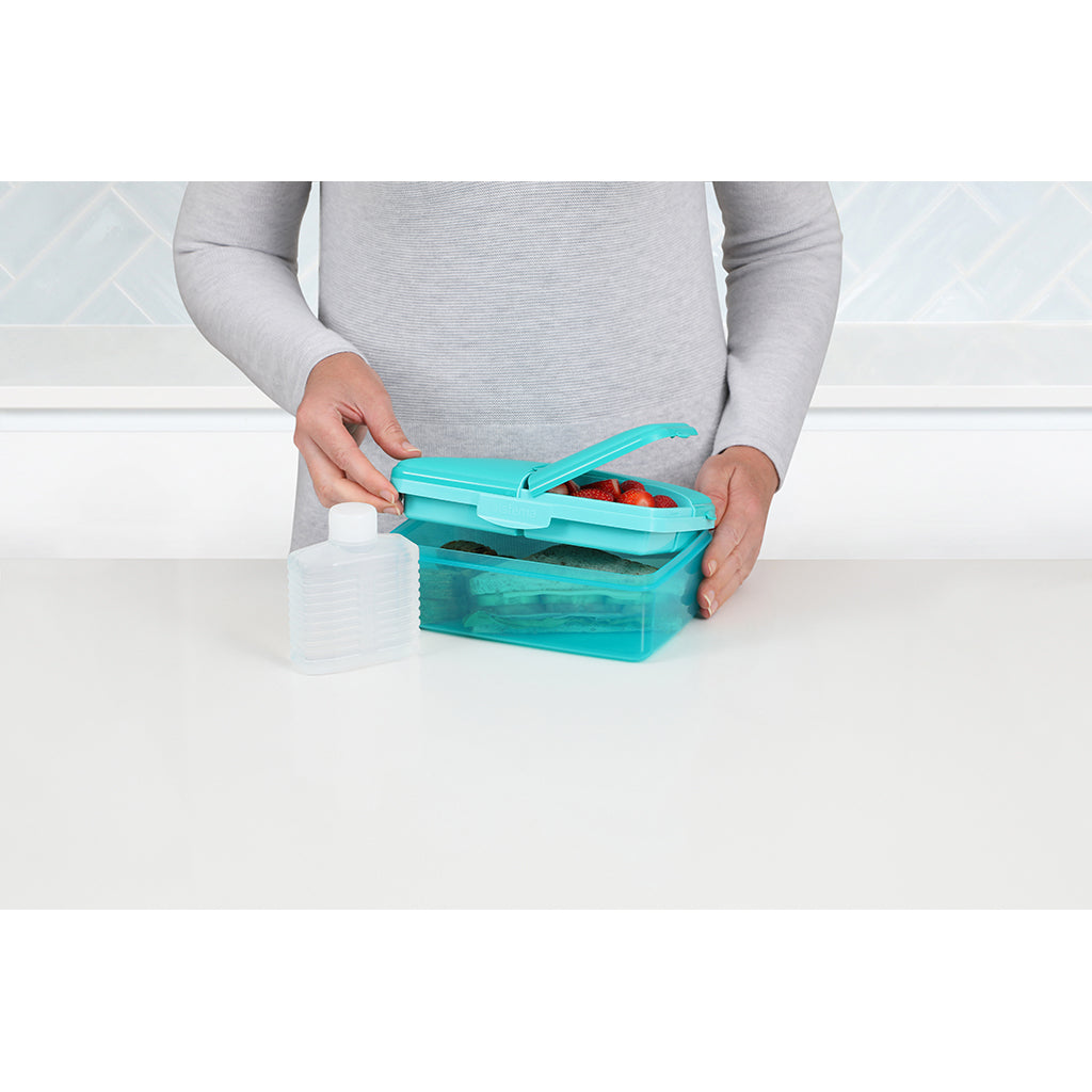 Sistema Lunch Box and Drink Bottle, Slimline Quaddie 1.5 L - Teal