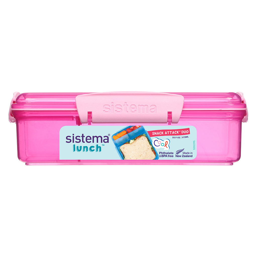Sistema Snack Attack Duo Lunch Container 975 ml, Pink