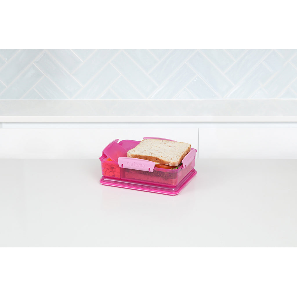 Sistema Snack Attack Duo Lunch Container 975 ml, Pink
