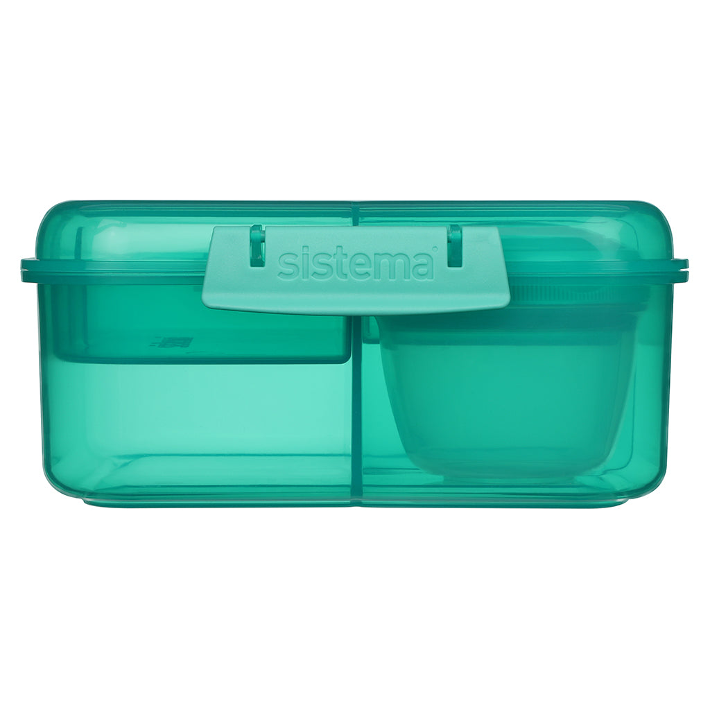 Sistema Bento Cube Lunchbox with 5 Compartments and One Container, 1.25L - Teal