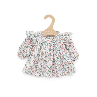 Así outfit for Leonora baby doll, size 46 cm – Short ruffled tunic in floral print