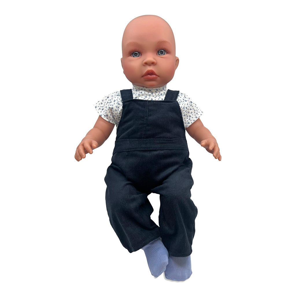 Así Doll Clothing for Leo and Leonora Baby Doll, Size 46 cm, Overalls - Navy Blue
