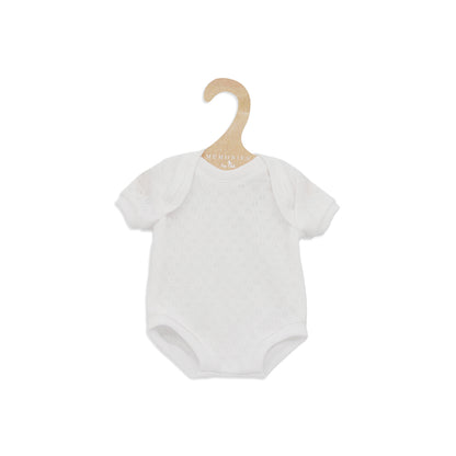 Así dukketøj til Leo og Leonora babydukke, str. 46 cm - Hvid kortærmet bodystocking