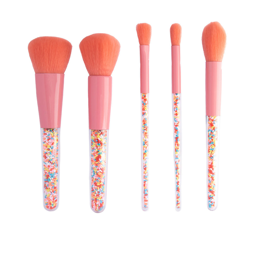 Oh Flossy Sprinkle Makeup Brushes for Kids, Set of 5 Pieces