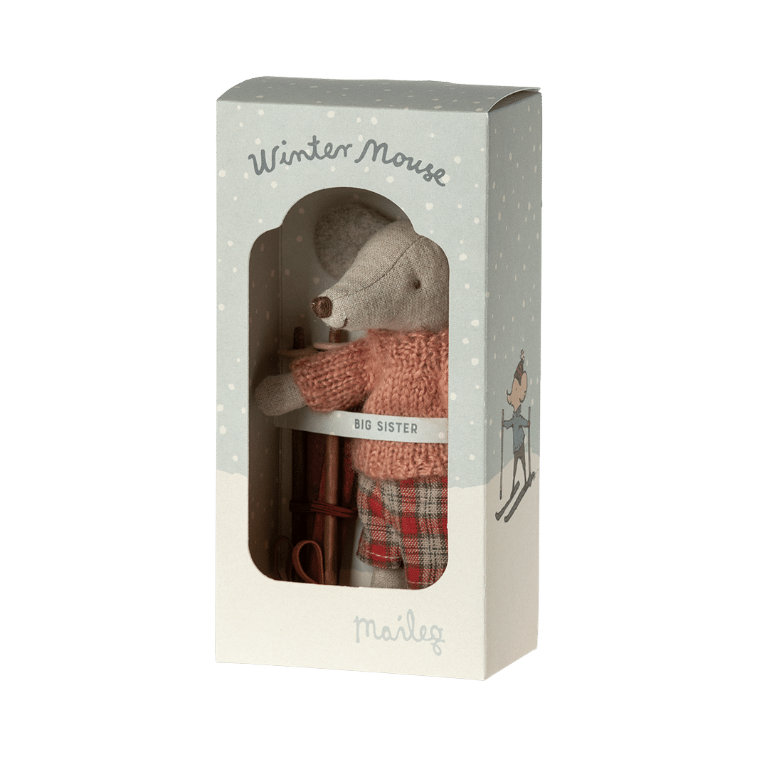 Maileg Winter Mouse with Skis, Big Sister