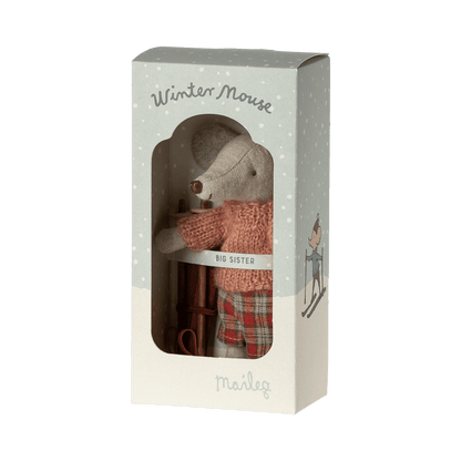 Maileg Winter Mouse with Skis, Big Sister