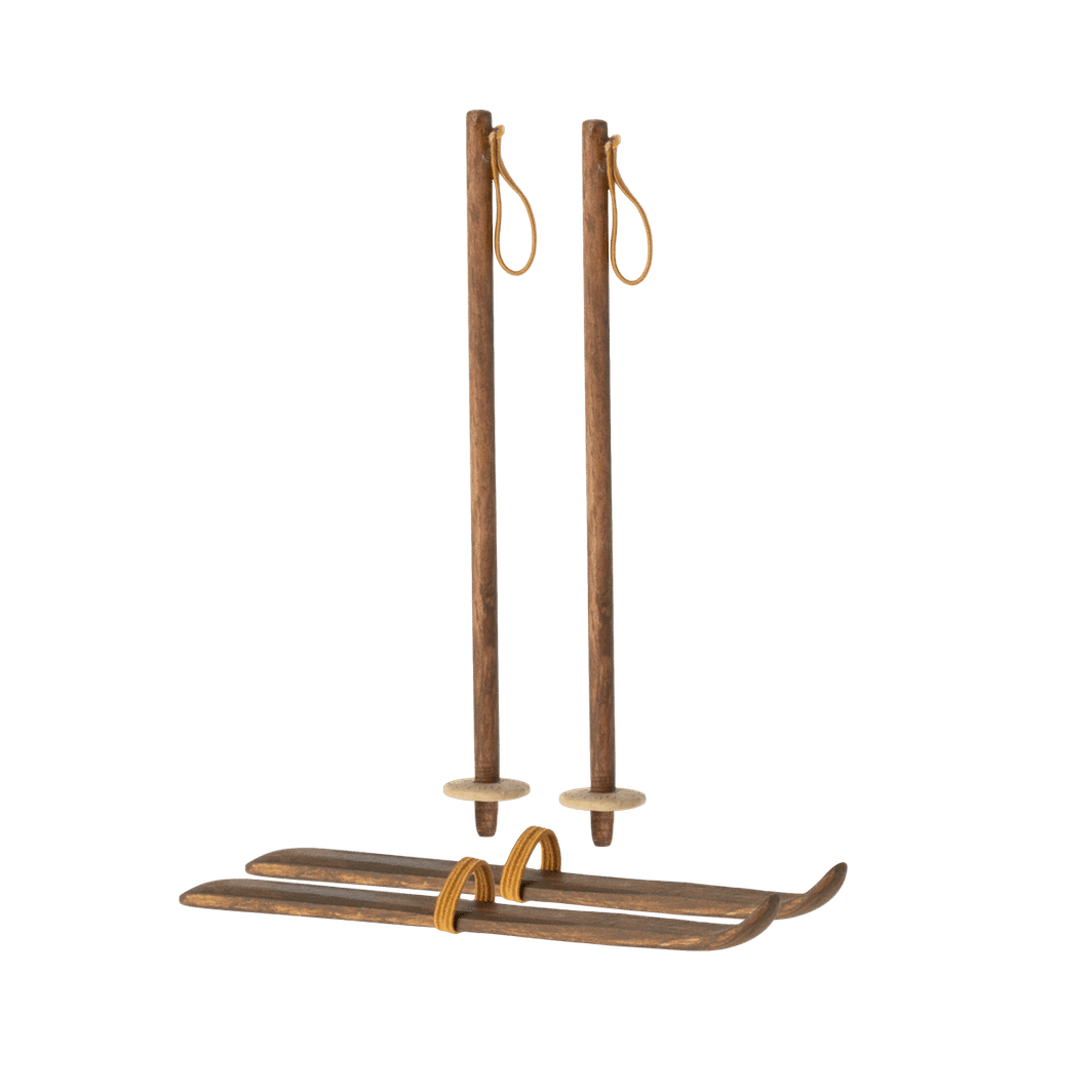 Maileg Doll Accessories, Skis and Ski Poles for Mom &amp; Dad Mouse