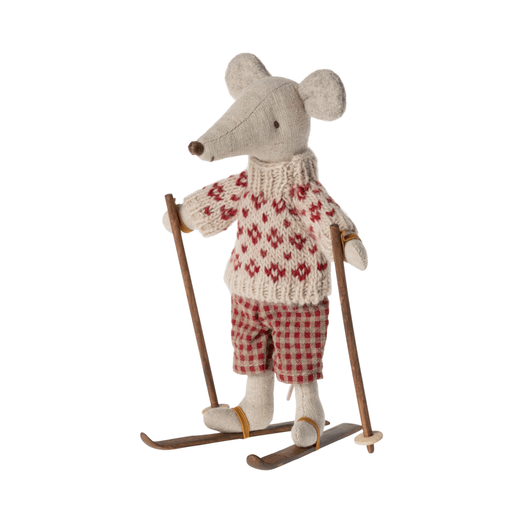 Maileg Doll Accessories, Skis and Ski Poles for Mom &amp; Dad Mouse