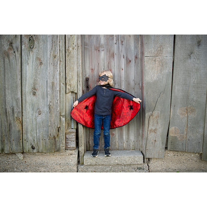 Great Pretenders Costume, Reversible Cape and Mask, Spiderman/Batman - Size 4-6 Years