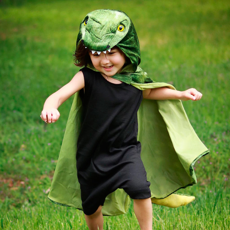 Great Pretenders Animal Costume, T-Rex Dinosaur Cape with Hood - Size 4-5 Years