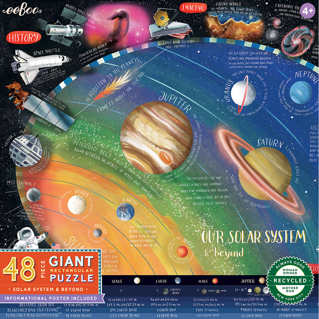 eeBoo Jumbo Puzzle – 48 Pieces, The Solar System