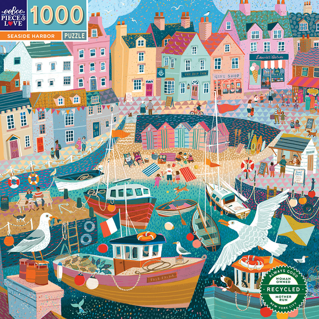 eeBoo Puzzle with 1000 Pieces, Seaside Harbor