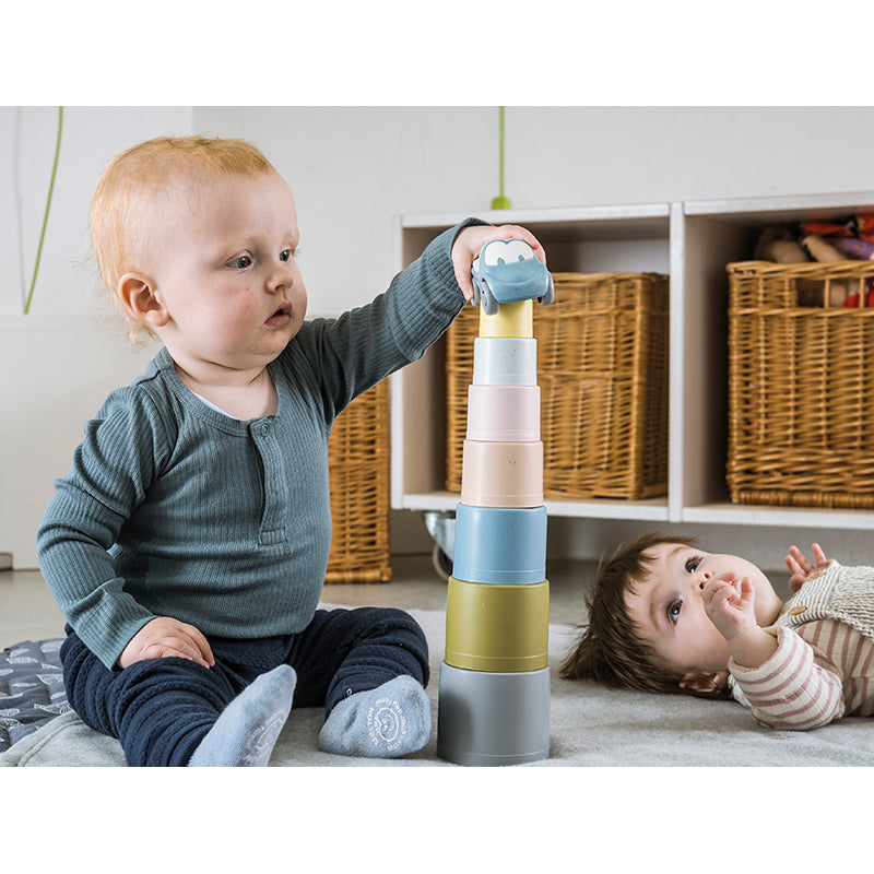 Dantoy Bioplastic Tiny Stacking Cups, Swan Label - From 6 Months