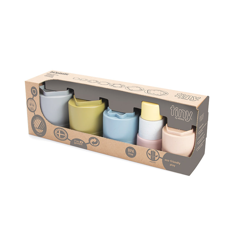 Dantoy Bioplastic Tiny Stacking Cups, Swan Label - From 6 Months