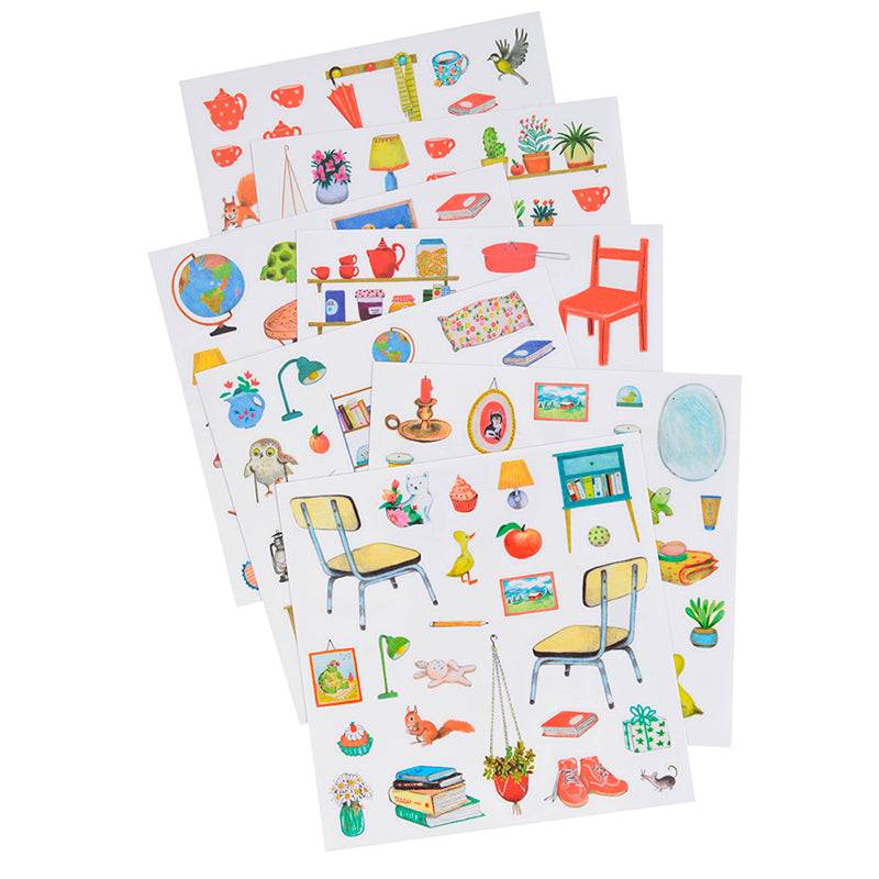 Moulin Roty Coloring and Sticker Book, Wood