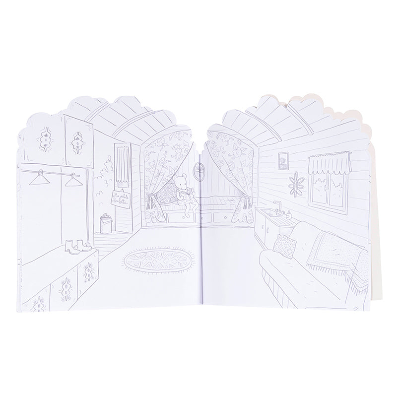 Moulin Roty Coloring and Sticker Book, Wood