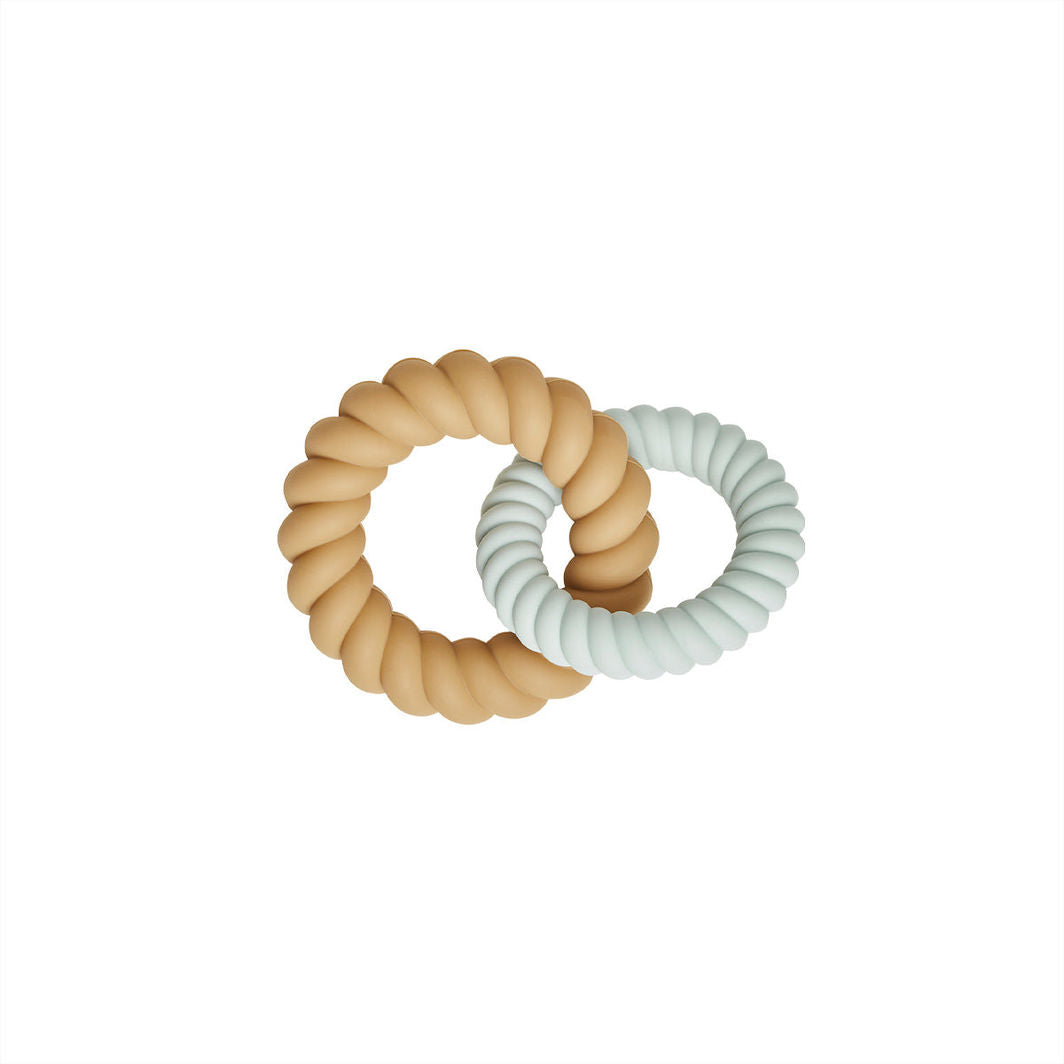 OYOY Mellow Teether, Pale Mint/ Light Rubber