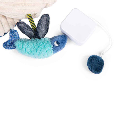 Moulin Roty Musical Plush Toy, Whale – 29 cm