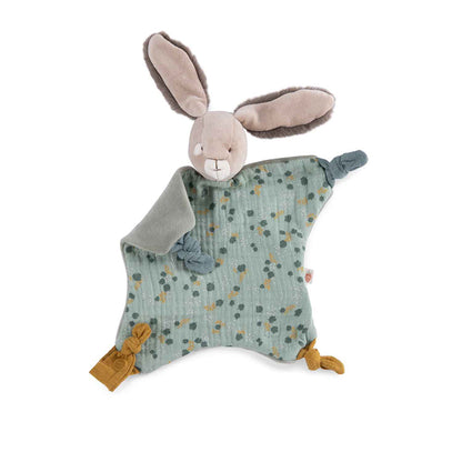 Moulin Roty Comfort Blanket, Bunny Muslin - Sage