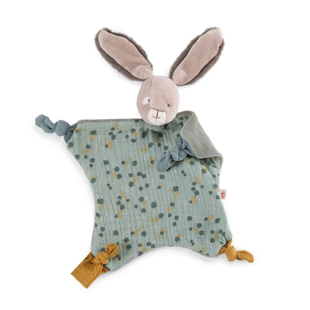 Moulin Roty Comfort Blanket, Bunny Muslin - Sage