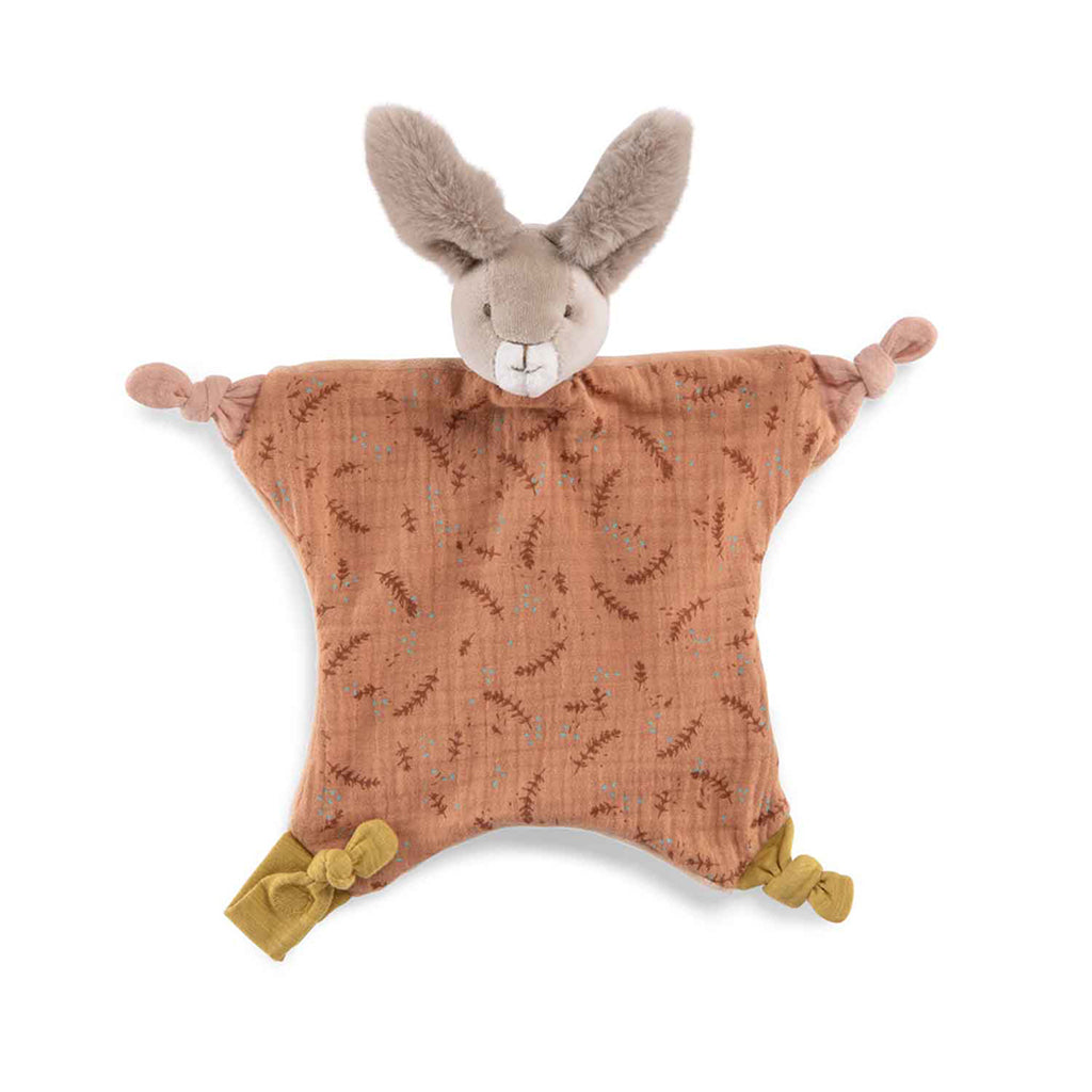 Moulin Roty Comfort Blanket, Bunny Muslin - Terracotta