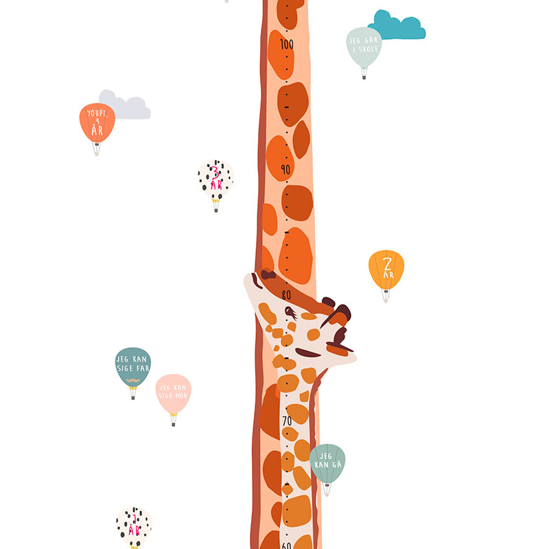 Mimi Lou Wall Sticker, Height Chart - Safari with Danish Text
