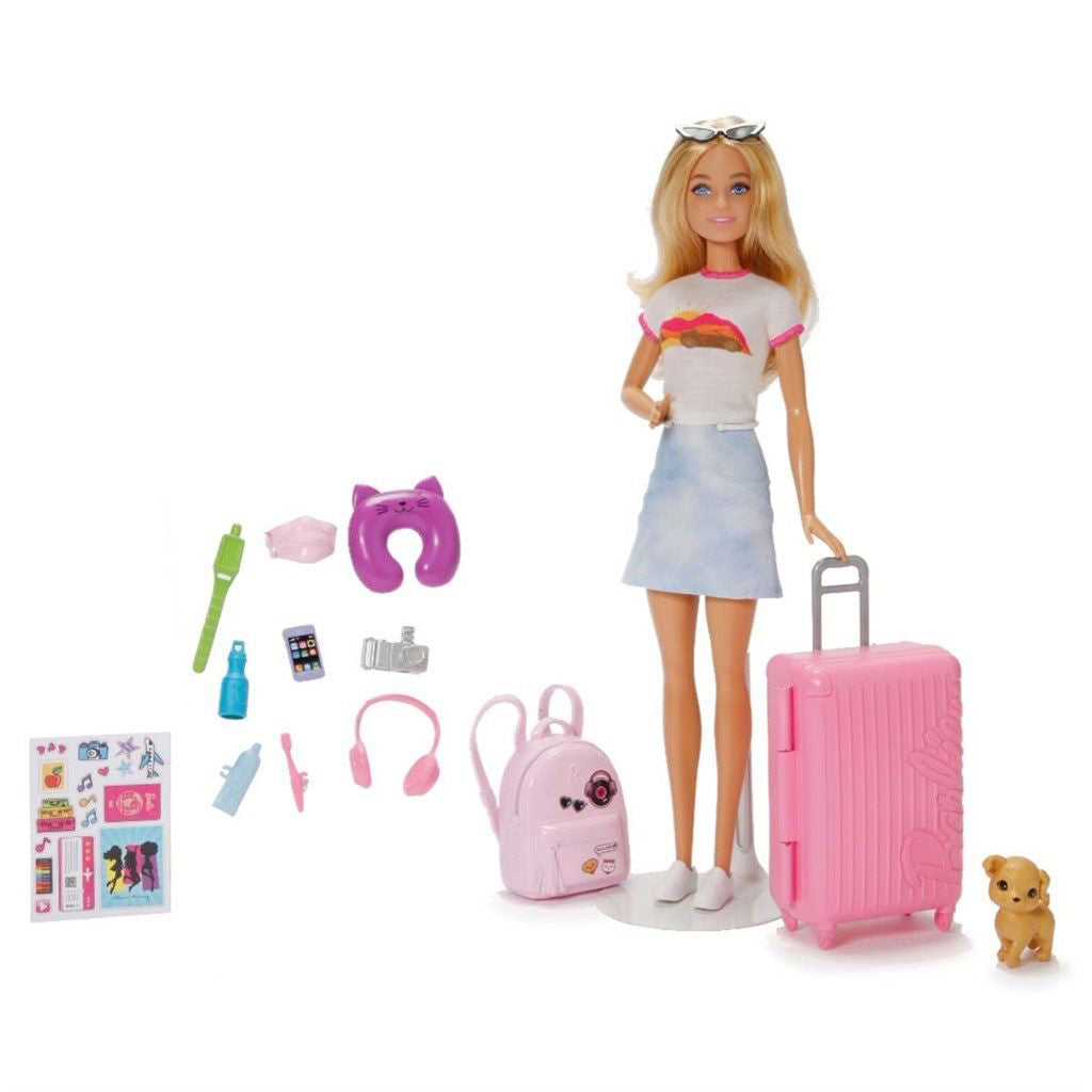 Barbie Travel Doll with Travel Accessories – Malibu