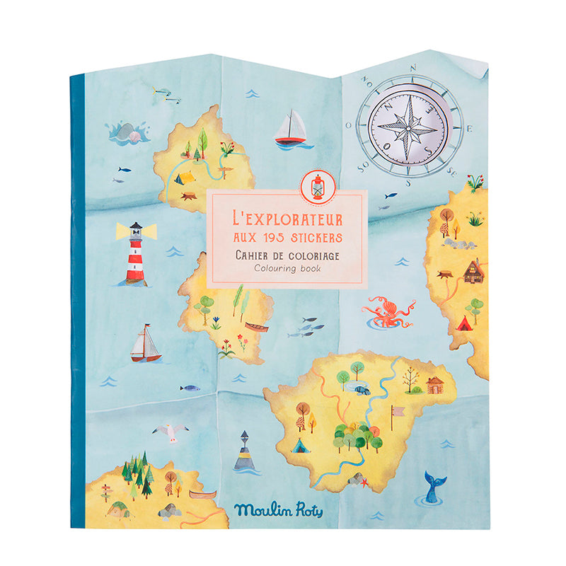 Moulin Roty Male- og klistermærkebog, Oplev verden